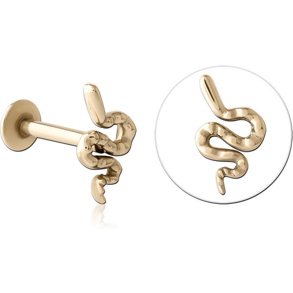 ZIRCON GOLD PVD COATED SURGICAL STEEL INTERNALLY THREADED MICRO LABRET