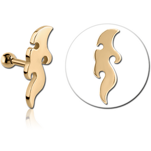 ZIRCON GOLD PVD COATED SURGICAL STEEL TRAGUS MICRO BARBELL