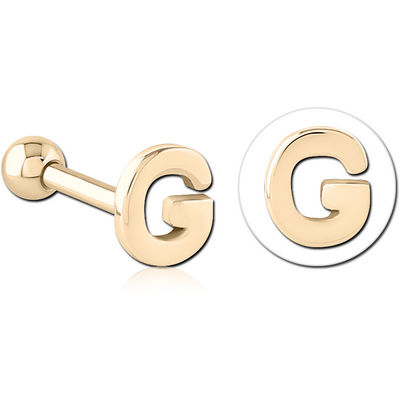 ZIRCON GOLD PVD COATED SURGICAL STEEL TRAGUS MICRO BARBELL - G