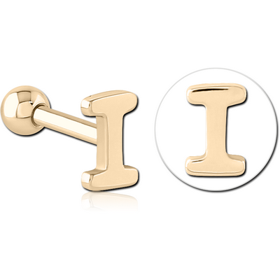 ZIRCON GOLD PVD COATED SURGICAL STEEL TRAGUS MICRO BARBELL - I