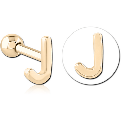 ZIRCON GOLD PVD COATED SURGICAL STEEL TRAGUS MICRO BARBELL - J