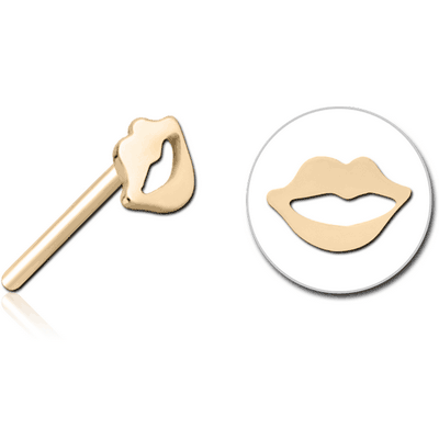 ZIRCON GOLD PVD COATED SURGICAL STEEL THREADLESS ATTACHMENT - LIPS