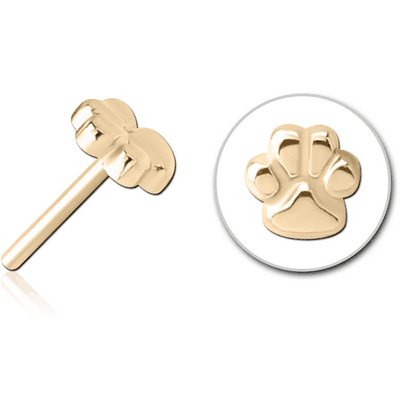 ZIRCON GOLD PVD COATED SURGICAL STEEL THREADLESS ATTACHMENT - PAW