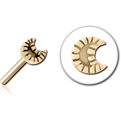 ZIRCON GOLD PVD COATED SURGICAL STEEL THREADLESS ATTACHMENT - CRESCENT