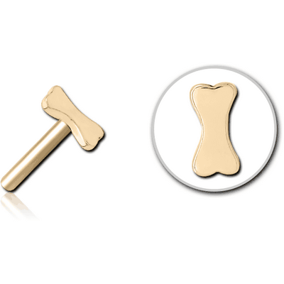 ZIRCON GOLD PVD COATED SURGICAL STEEL THREADLESS ATTACHMENT - BONE