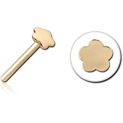 ZIRCON GOLD PVD COATED SURGICAL STEEL THREADLESS ATTACHMENT - FLOWER