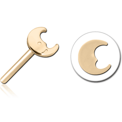 ZIRCON GOLD PVD COATED SURGICAL STEEL THREADLESS ATTACHMENT - MOON