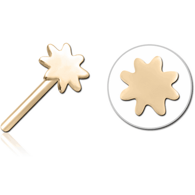 ZIRCON GOLD PVD COATED SURGICAL STEEL THREADLESS ATTACHMENT - SUN