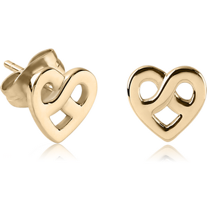 ZIRCON GOLD PVD COATED SURGICAL STEEL EAR STUDS PAIR