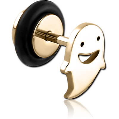 ZIRCON GOLD PVD COATED SURGICAL STEEL FAKE PLUG