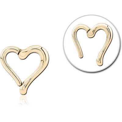 ZIRCON GOLD PVD COATED SURGICAL STEEL HINGED CLICKER - HEART