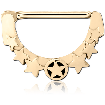 ZIRCON GOLD PVD COATED SURGICAL STEEL NIPPLE CLICKER