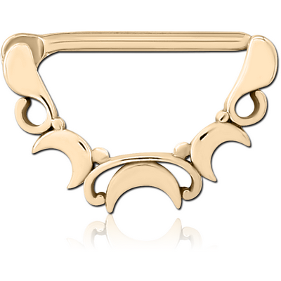 ZIRCON GOLD PVD COATED SURGICAL STEEL NIPPLE CLICKER