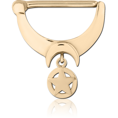 ZIRCON GOLD PVD COATED SURGICAL STEEL NIPPLE CLICKER