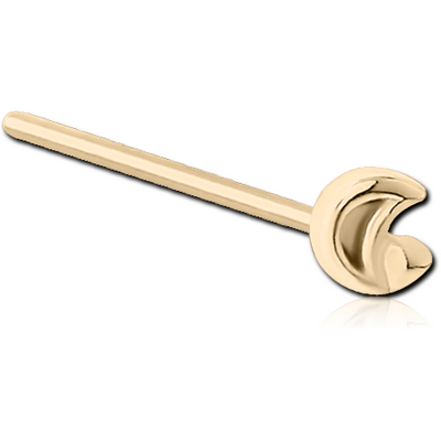 ZIRCON GOLD PVD COATED SURGICAL STEEL STRAIGHT NOSE STUD