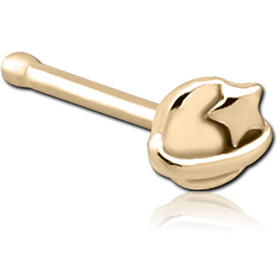 ZIRCON GOLD PVD COATED SURGICAL STEEL NOSE BONE