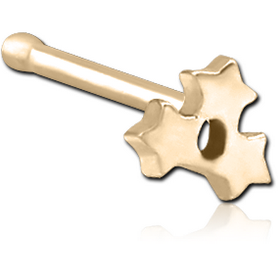 ZIRCON GOLD PVD COATED SURGICAL STEEL NOSE BONE - TRIPLE STAR