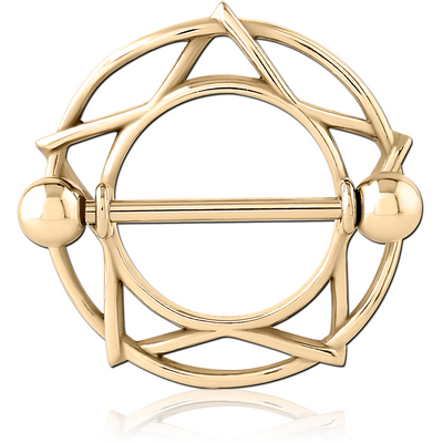 ZIRCON GOLD PVD COATED SURGICAL STEEL NIPPLE SHIELD