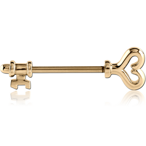 ZIRCON GOLD PVD COATED SURGICAL STEEL NIPPLE SHIELD - KEY