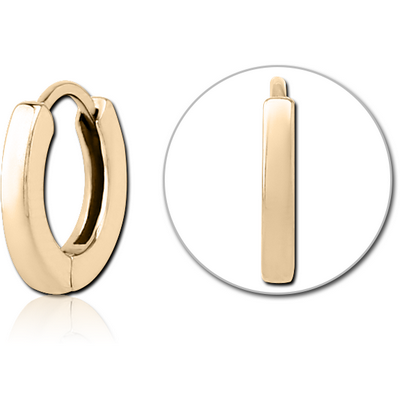 ZIRCON GOLD PVD COATED SURGICAL STEEL MULTI PURPOSE HUGGIE PIERCING