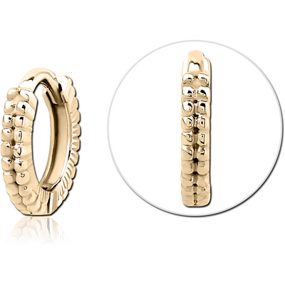 ZIRCON GOLD PVD COATED SURGICAL STEEL MULTI PURPOSE HUGGIE PIERCING