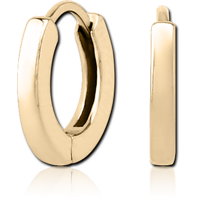 ZIRCON GOLD PVD COATED SURGICAL STEEL HUGGIES PAIR