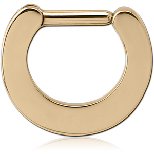 ZIRCON GOLD PVD COATED SURGICAL STEEL HINGED SEPTUM CLICKER