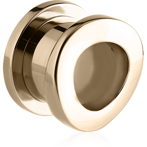 ZIRCON GOLD PVD COATED STAINLESS STEEL THREADED TUNNEL - CONCAVE