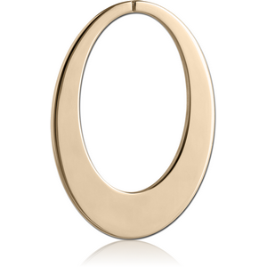 ZIRCON GOLD PVD COATED SURGICAL STEEL HOOP EARRINGS FOR TUNNEL - ELIPTIC