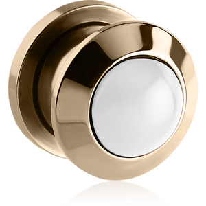 ZIRCON GOLD PVD COATED STAINLESS STEEL THREADED TUNNEL