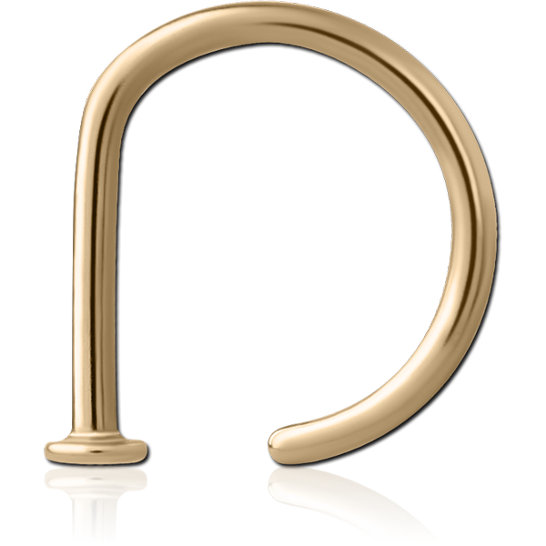 ZIRCON GOLD PVD COATED TITANIUM OPEN NOSE RING
