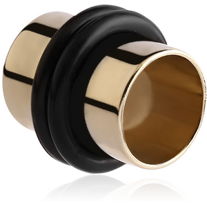 ZIRCON GOLD PVD COATED STAINLESS STEEL FLESH TUNNEL