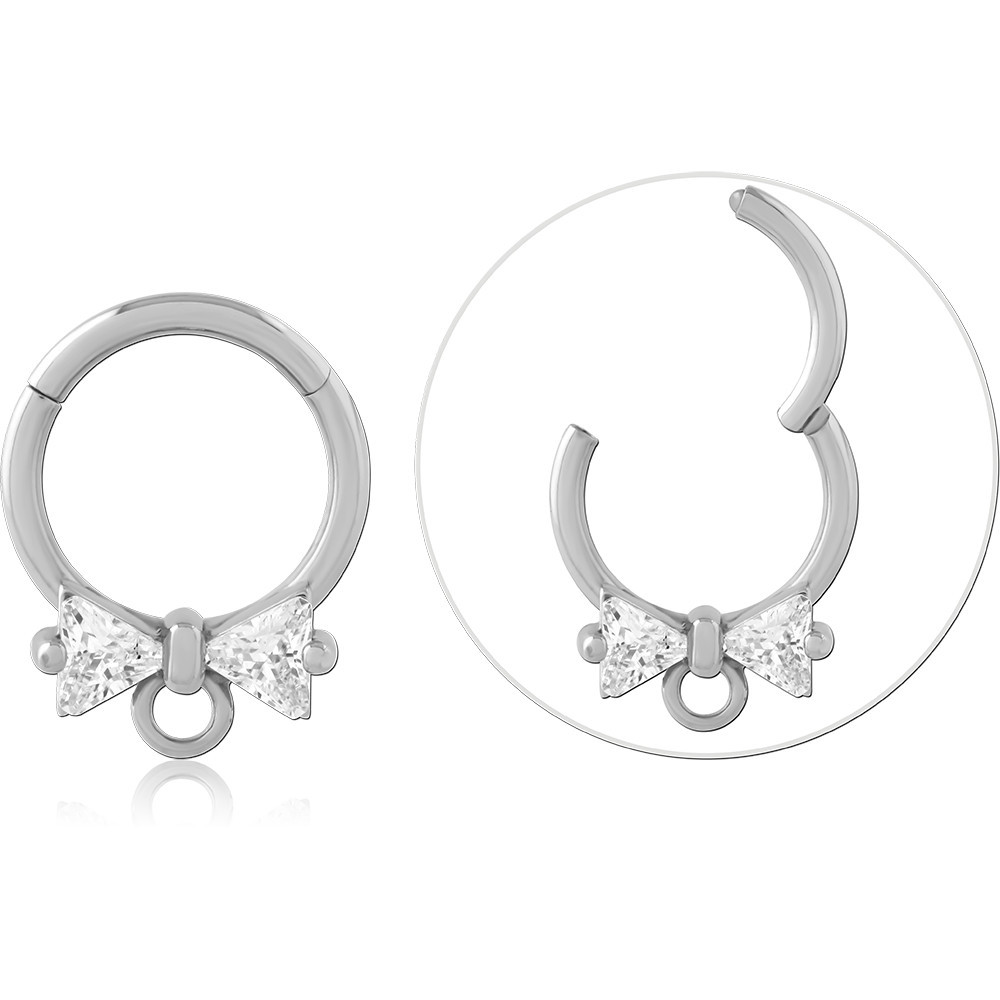 SURGICAL STEEL HINGE SEGMENT RING JEWELLED