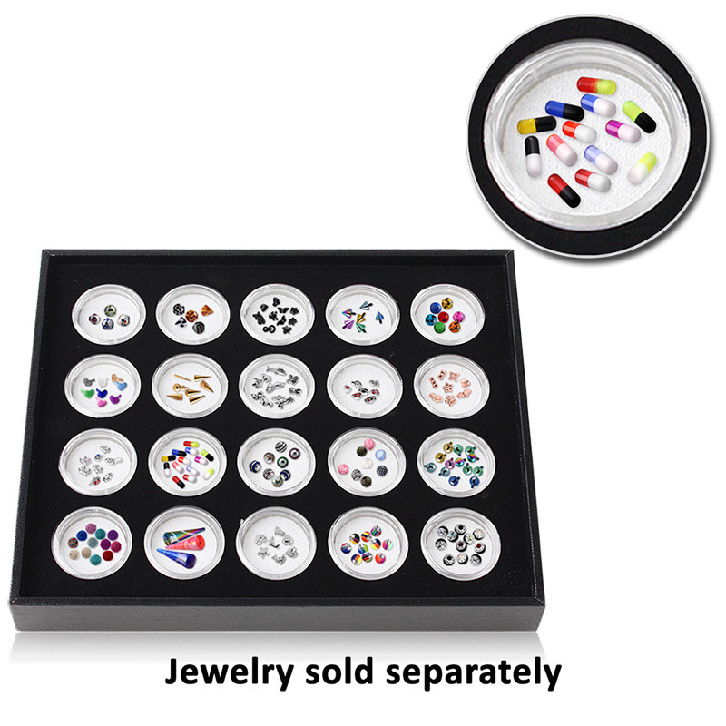 IMITATION LEATHER TRAY WITH 20 PLASTIC BOXES FOR LOOSE BALL