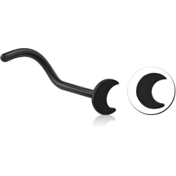 BLACK PVD COATED SURGICAL STEEL CURVED NOSE STUD