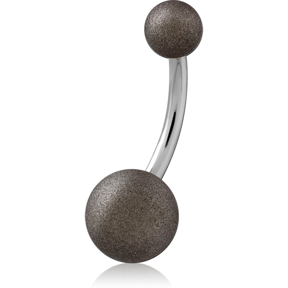 SURGICAL STEEL NAVEL BANANA SAND BLAST BALL