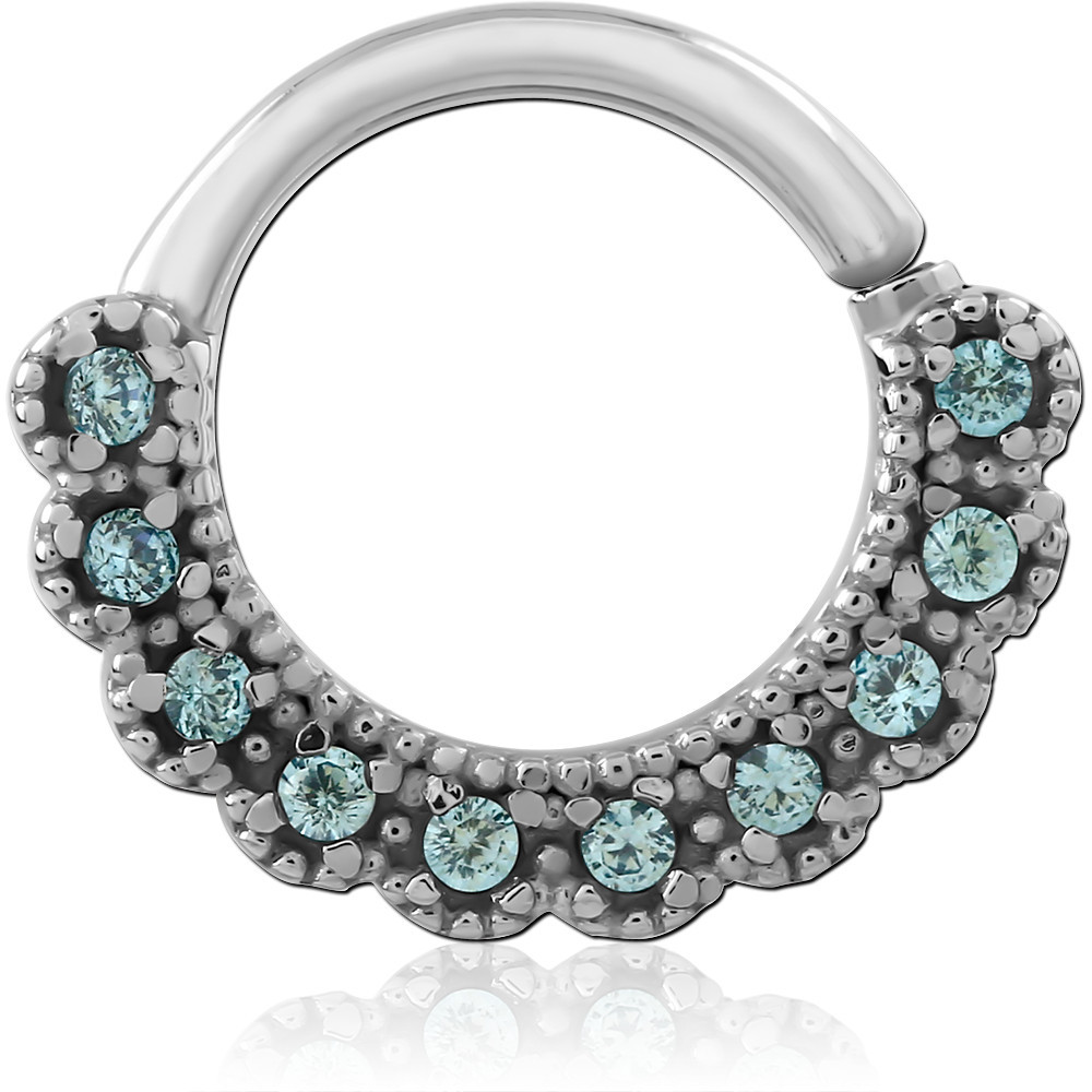 SURGICAL STEEL JEWELLED SEAMLESS RING
