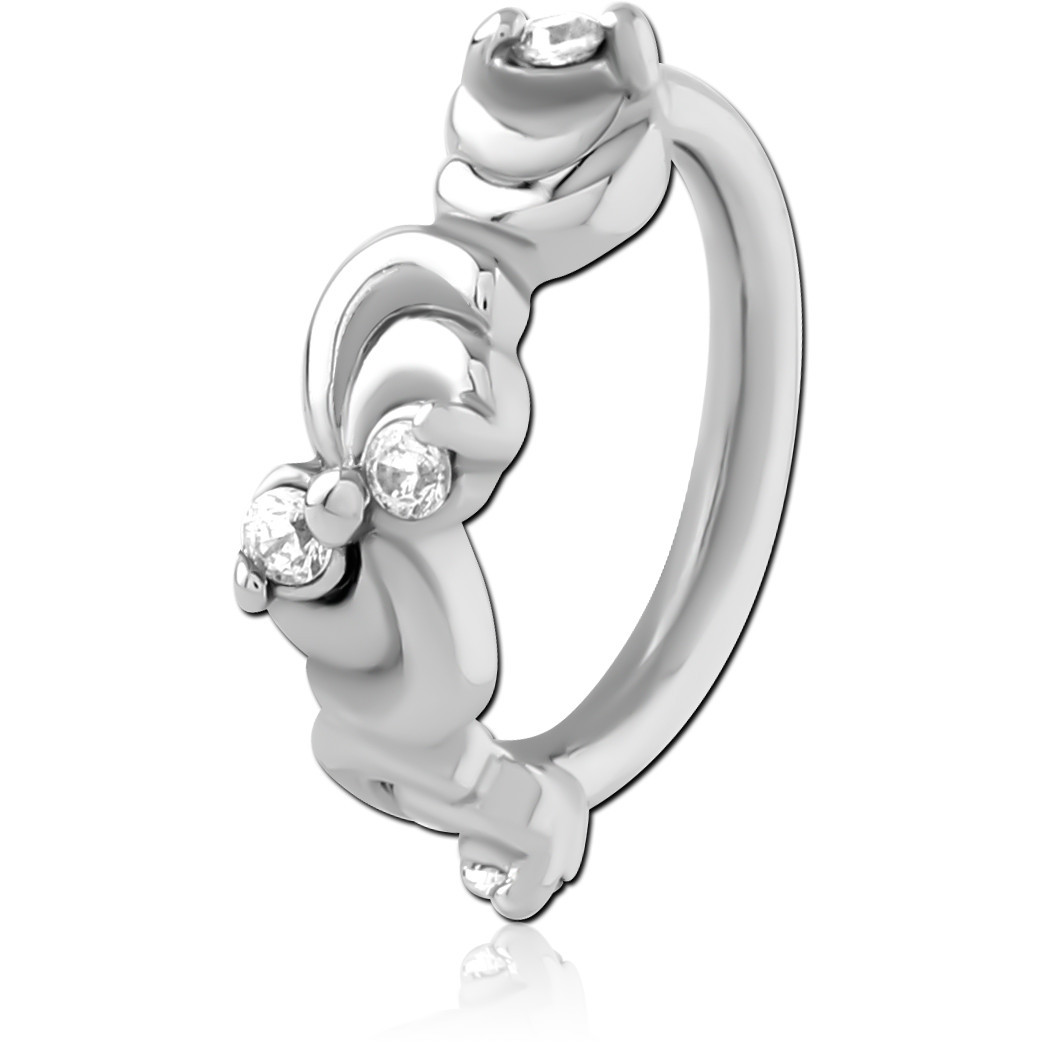 SURGICAL STEEL JEWELLED SEAMLESS RING
