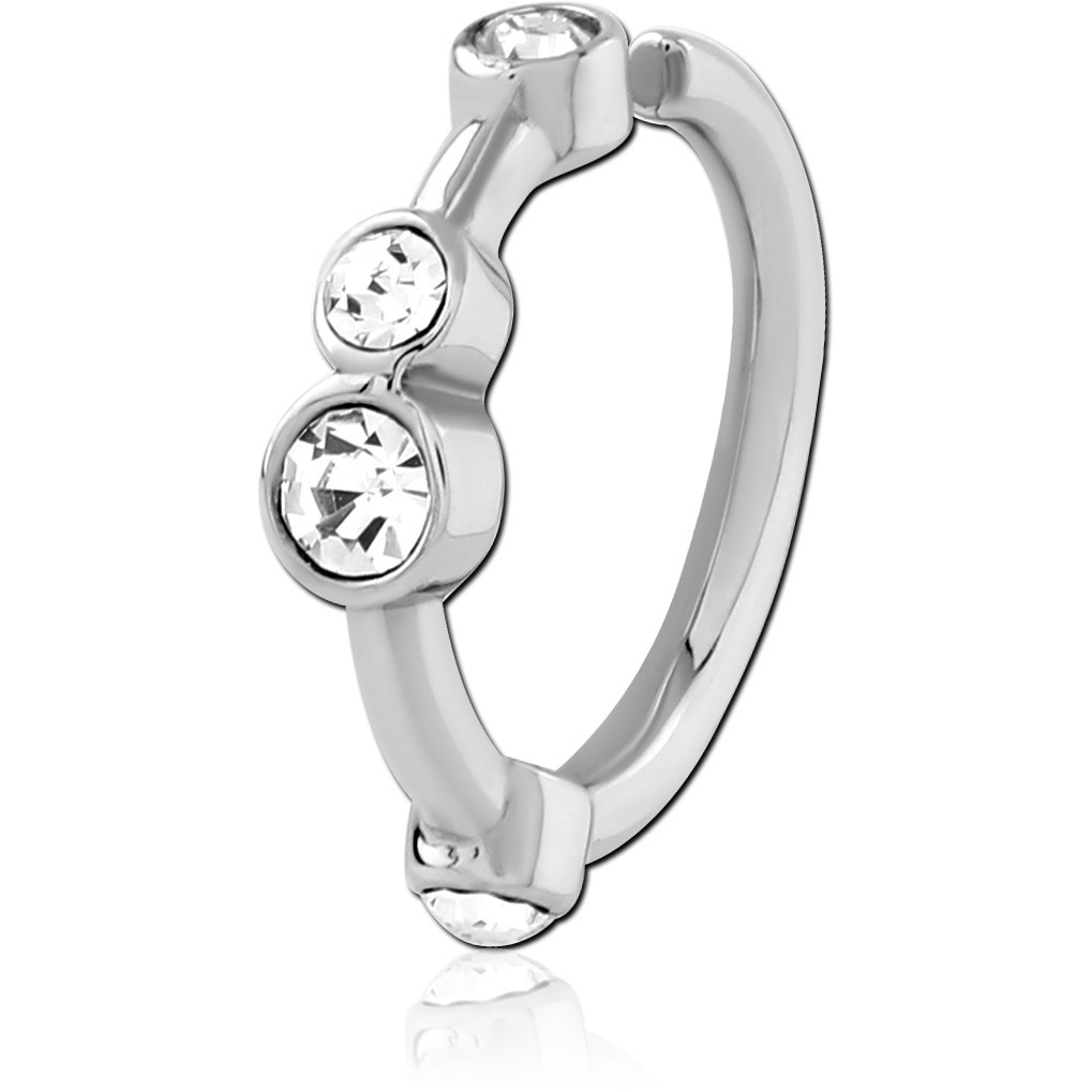 SURGICAL STEEL JEWELLED SEAMLESS RING