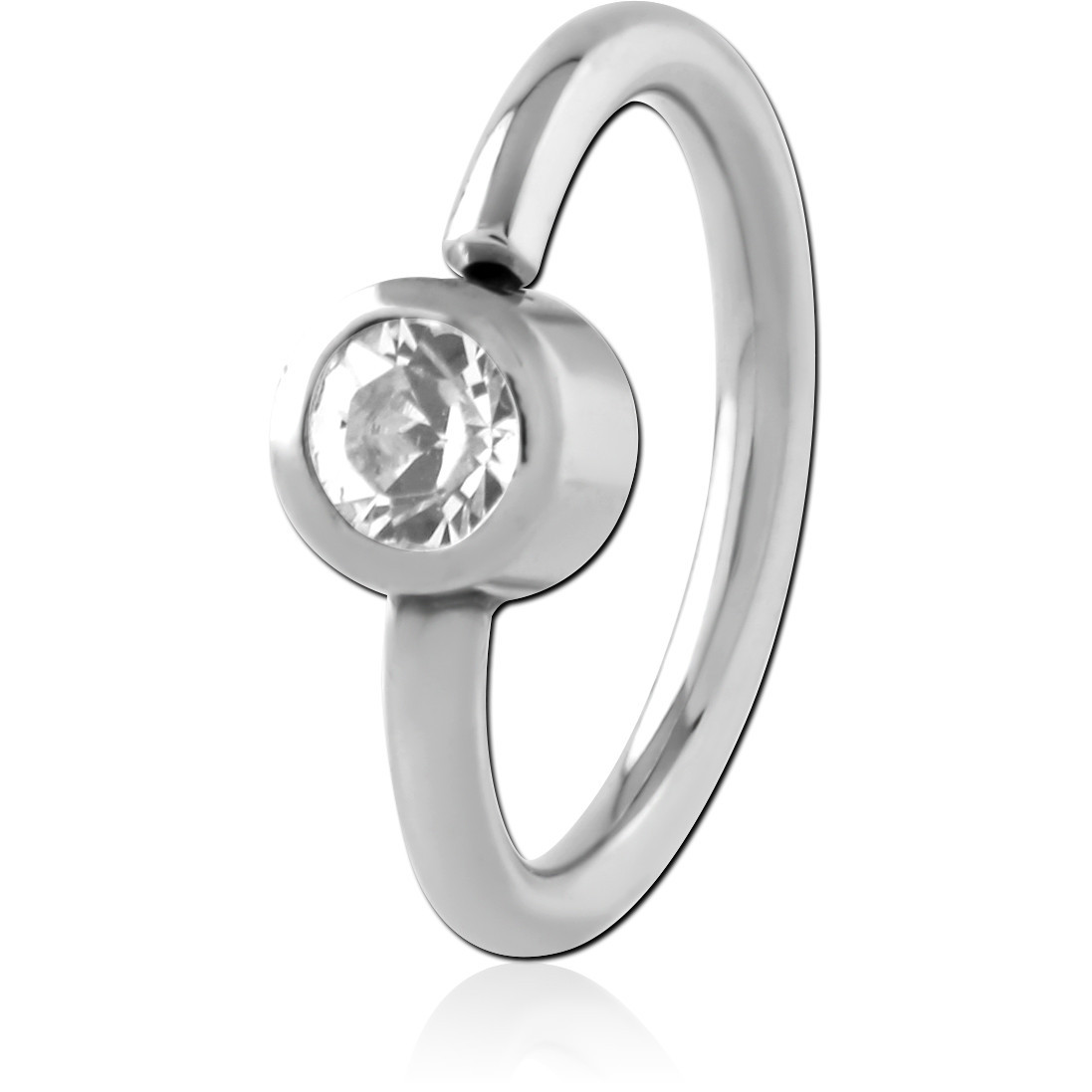 SURGICAL STEEL JEWELLED SEAMLESS RING