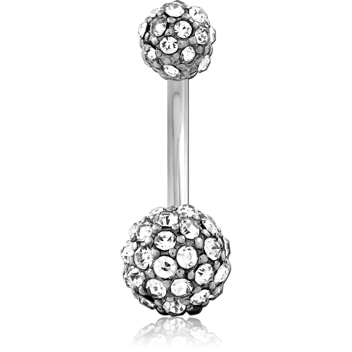 SURGICAL STEEL DOUBLE JEWELLED NAVEL BANANA