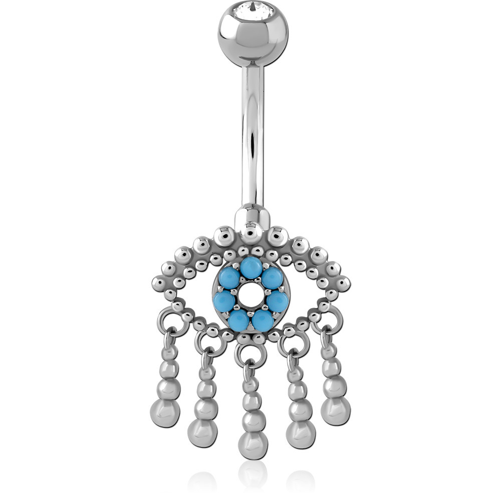 SURGICAL STEEL DOUBLE JEWELLED NAVEL BANANA