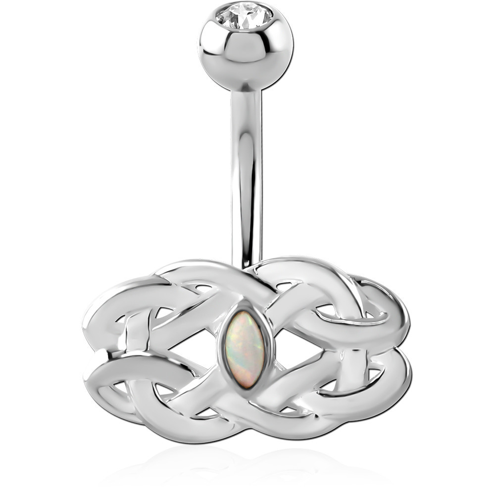 SURGICAL STEEL JEWELED NAVEL BANANA