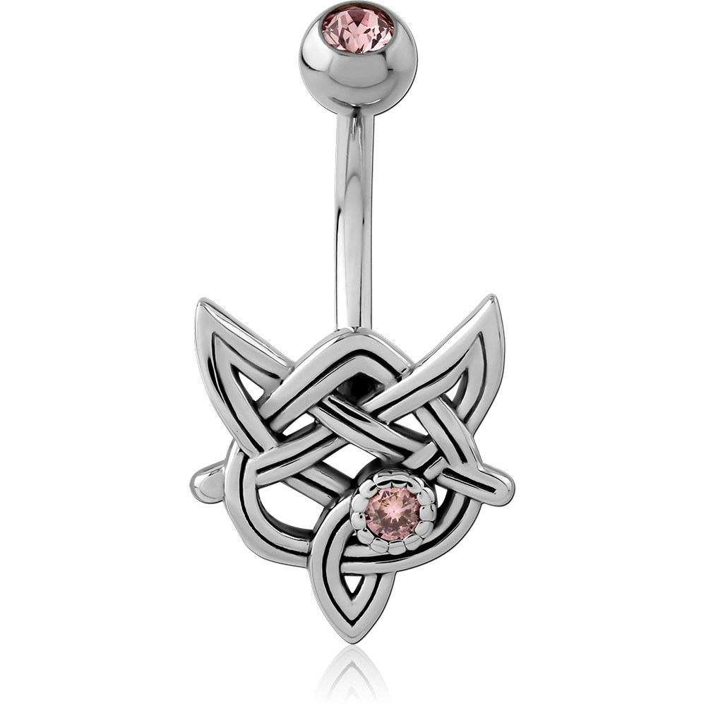 SURGICAL STEEL JEWELLED NAVEL BANANA