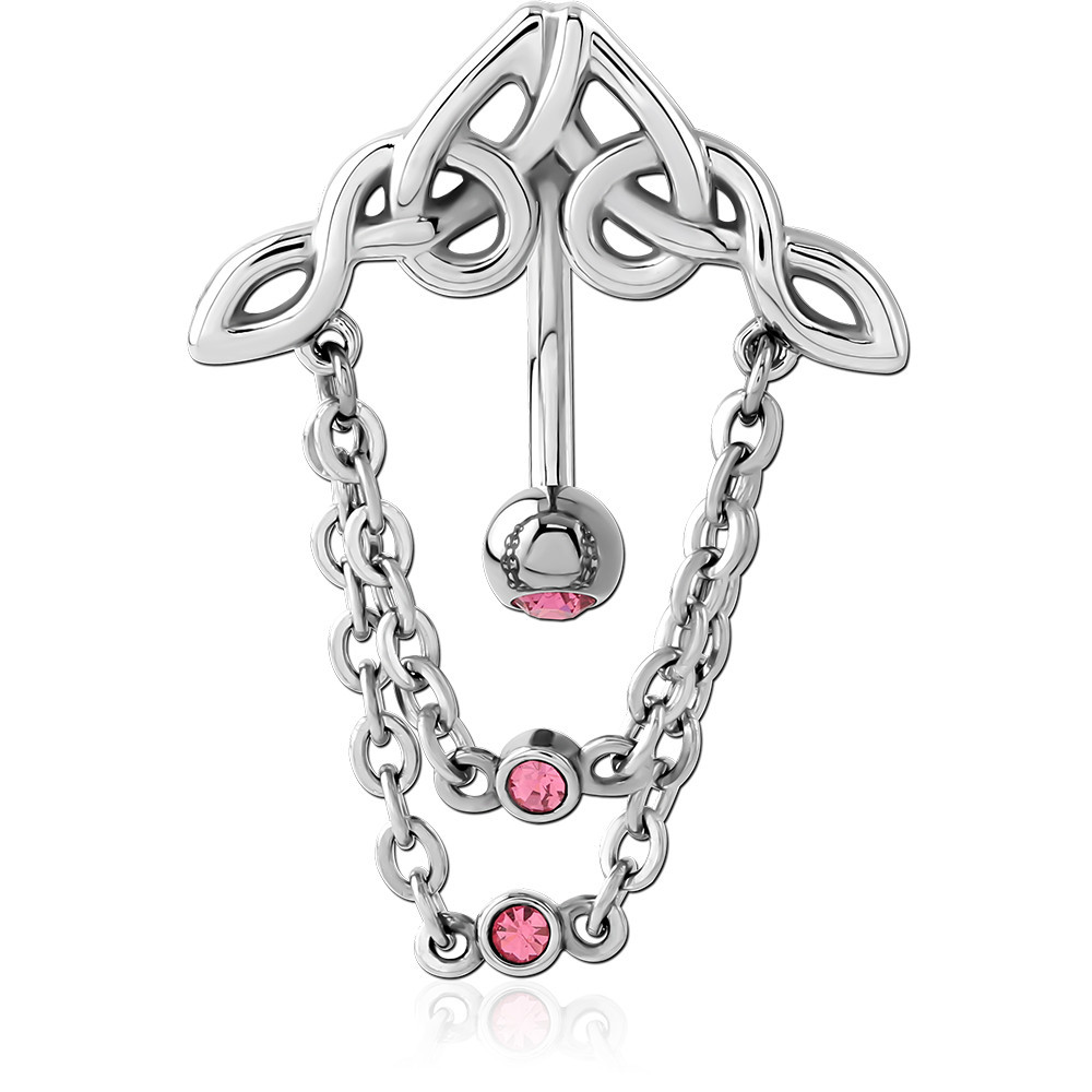 SURGICAL STEEL JEWELLED NAVEL BANANA