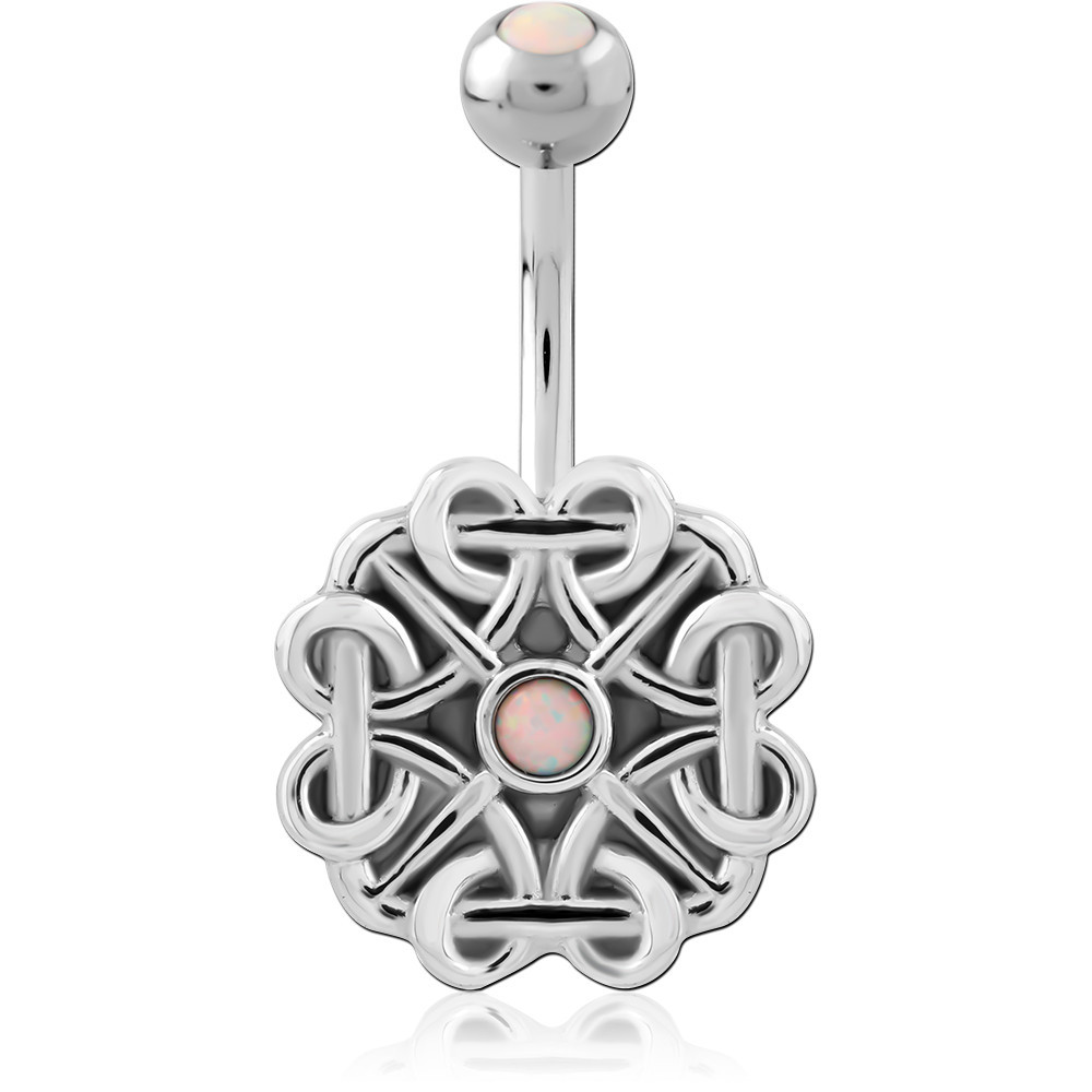 SURGICAL STEEL JEWELLED NAVEL BANANA