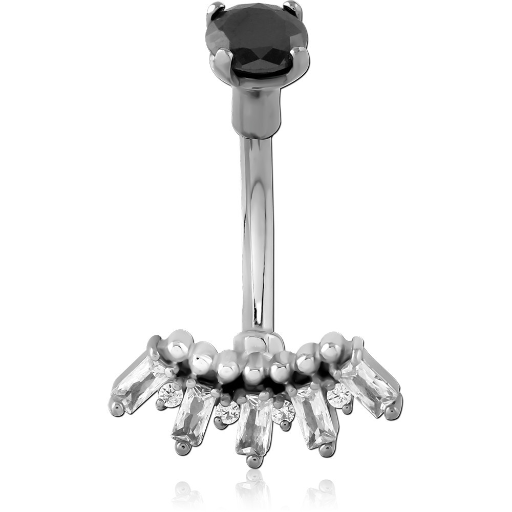 SURGICAL STEEL JEWELLED NAVEL BANANA