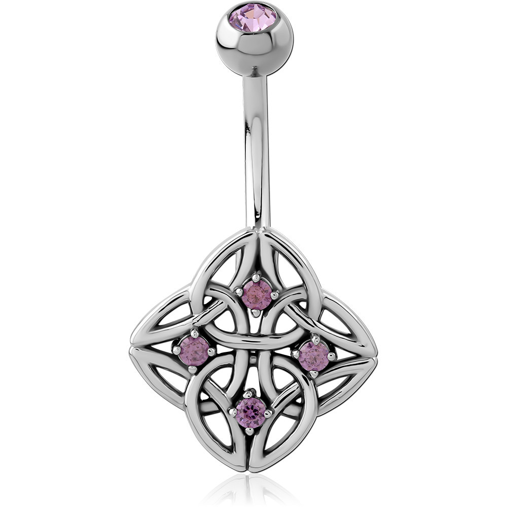 SURGICAL STEEL JEWELLED NAVEL BANANA