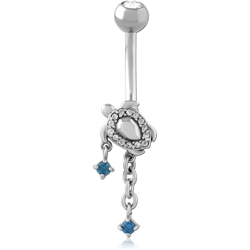 SURGICAL STEEL JEWELLED NAVEL BANANA