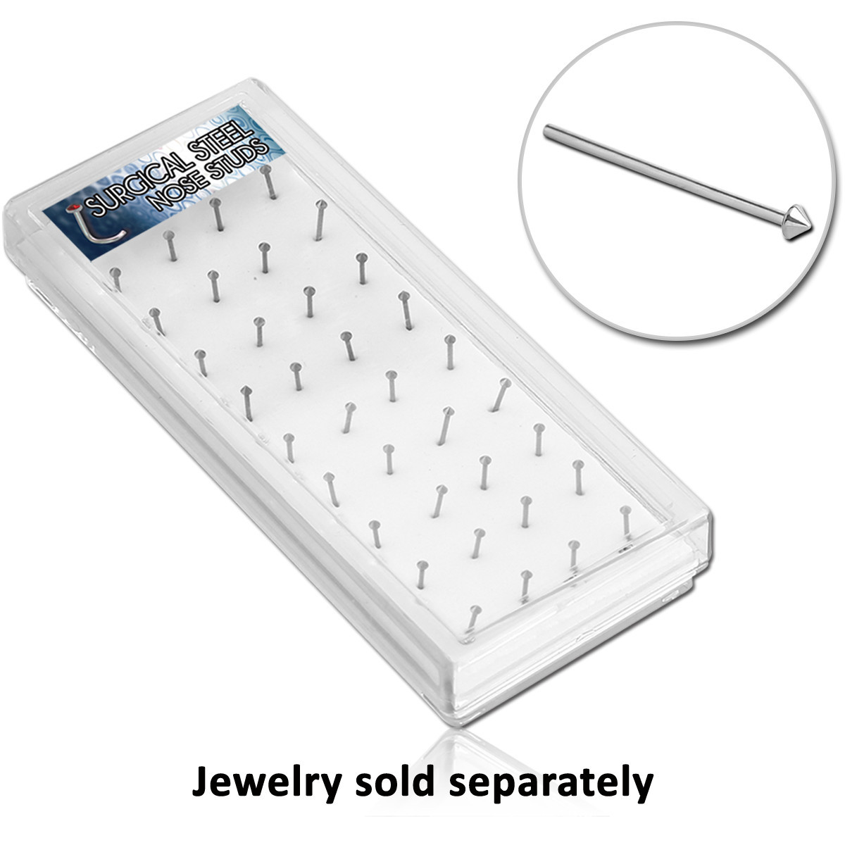 UV ACRYLIC BOX FOR 40 CURVED NOSE STUDS WITH STICKER341